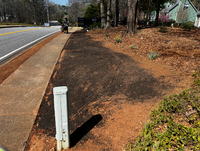 Yard before sod installation